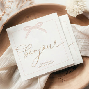 Serviette En Papier Bonjour Bébé Rose Paris Tour Eiffel Baby Shower