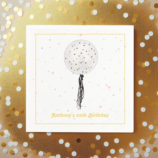 Serviette En Papier Bonjour, C’est mon jour ! Ballotte de fête d'anniv (Hooray, It’s My Day! Birthday Party Balloon Napkins)