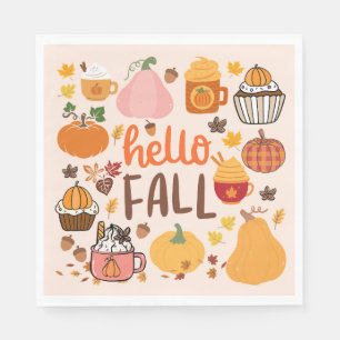 Serviette En Papier Bonjour citrouilles d'automne