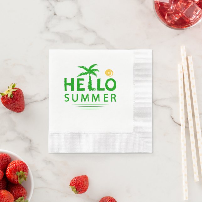 Serviette En Papier Bonjour été (En situation)