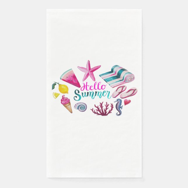 Serviette En Papier Bonjour été (Devant)