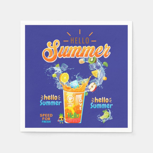 Serviette En Papier Bonjour l'été (Devant)