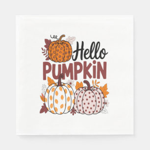 Serviette En Papier Bonjour Png Citrouille, Vibes d'automne