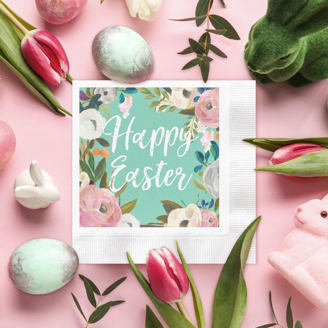 Serviette En Papier Bonjour printemps Joyeuses Pâques (Créateur téléchargé)