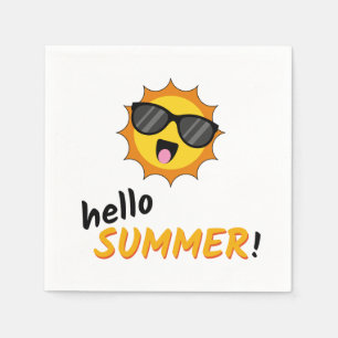 Serviette En Papier Bonjour Summer Sun avec lunettes de soleil