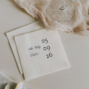 Serviette En Papier Bonjour Trente Minimal Moderne 30e Anniversaire