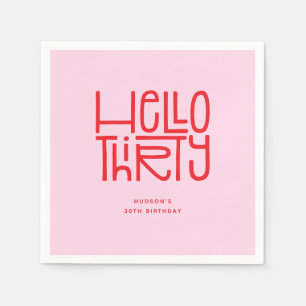 Serviette En Papier BONJOUR TRENTE Moderne Anniversaire 30 Ans