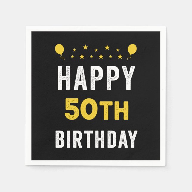 Serviette En Papier Bonne 50e anniversaire Quinquagénaire Célébration (Devant)