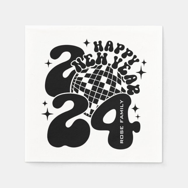 Serviette En Papier Bonne année 2024 (Devant)