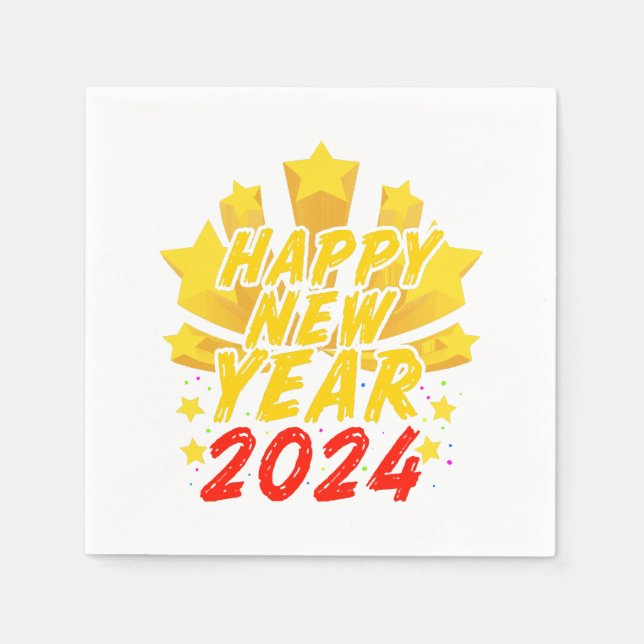 Serviette En Papier Bonne année 2024  (Devant)