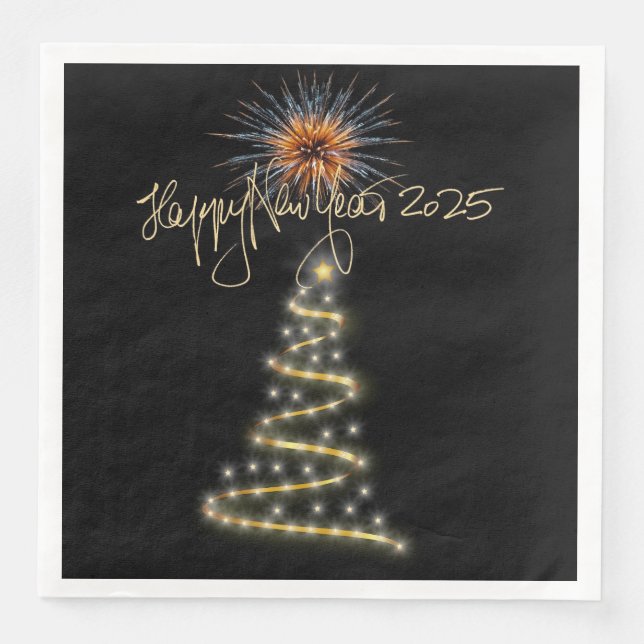 Serviette En Papier Bonne Année 2025 (Devant)