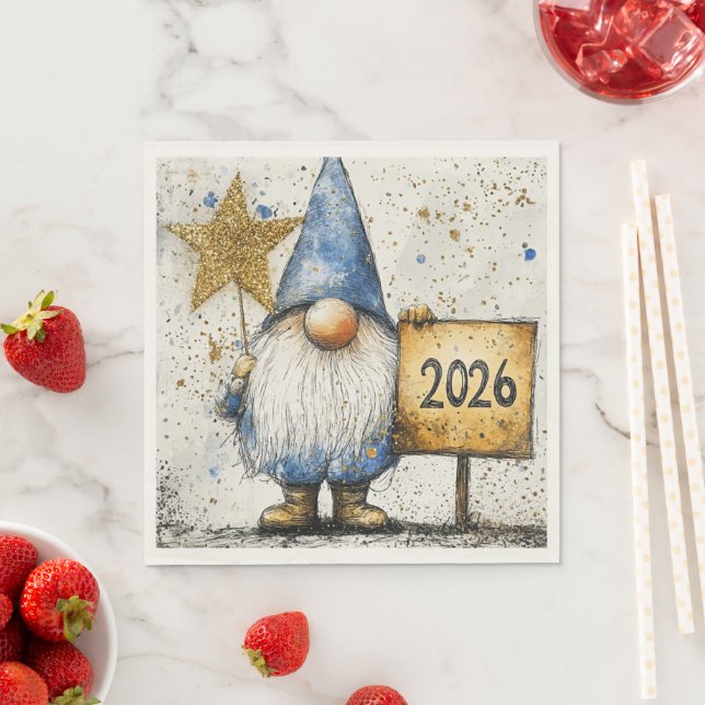 Serviette En Papier Bonne année, 2026, Célébration (En situation)