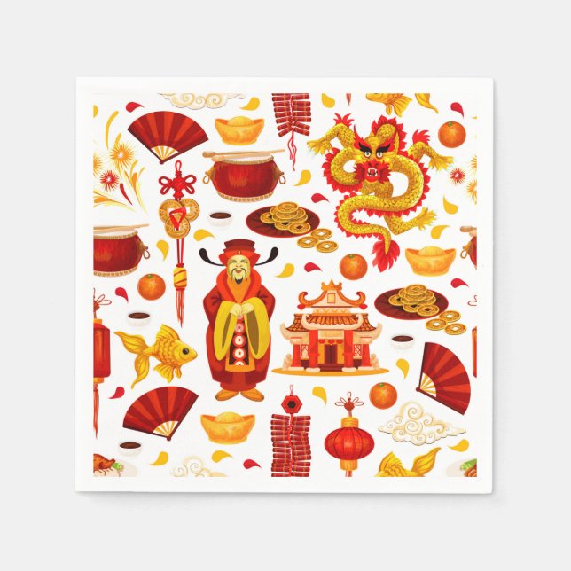 Serviette En Papier Bonne année chinoise (Devant)