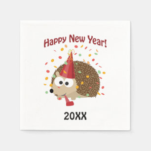 Serviette En Papier Bonne année ! Hérisson