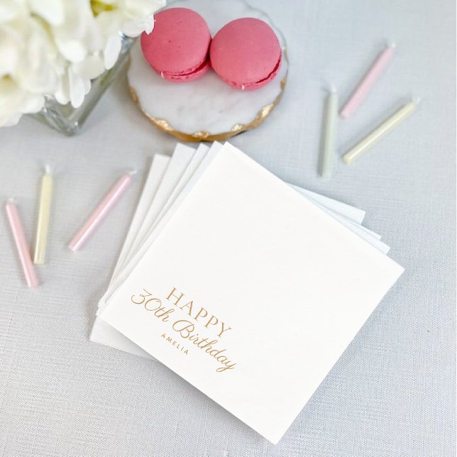 Serviette En Papier Bonne calligraphie d'anniversaire Personnalisée (Créateur téléchargé)