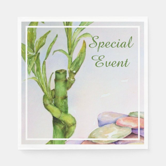 Serviette En Papier Bonne chance Bamboo Party (Devant)