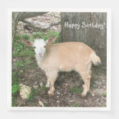Serviette En Papier Chevre De Joyeux Anniversaire Zazzle Fr
