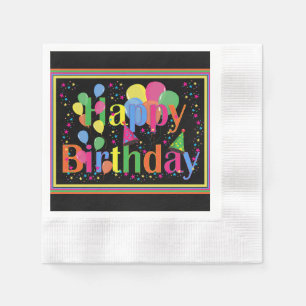 Serviette En Papier Bonne fête d'anniversaire colorée
