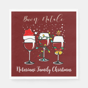 Serviette En Papier Bonne fête de Noël Verre à vin festif Noël italien