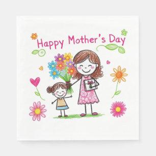 Serviette En Papier Bonne fête des mères