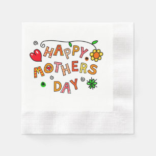 Serviette En Papier Bonne fête des mères Floral Cool élégant