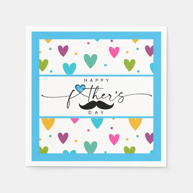 Serviette En Papier Bonne Fête des pères (Devant)