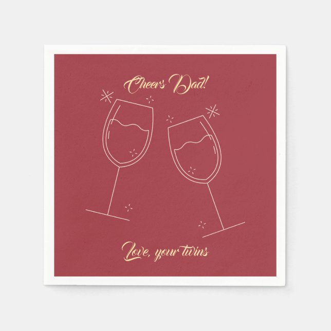 Serviette En Papier Bonne Fête des pères (Devant)