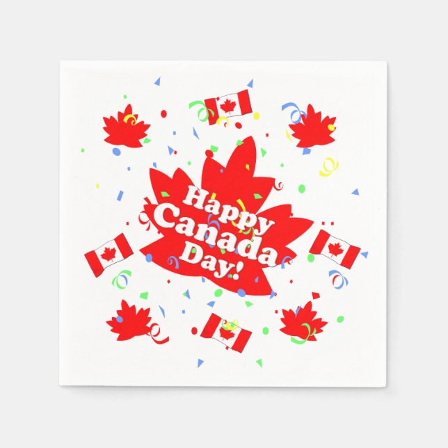 Serviette En Papier Bonne fête du Canada (Devant)