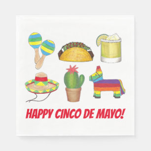 Serviette En Papier Bonne fête du Cinco de Mayo Fête mexicaine