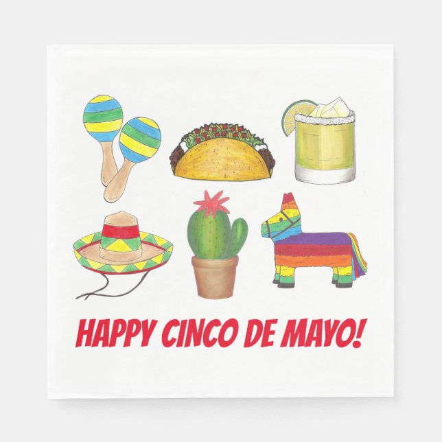 Serviette En Papier Bonne fête du Cinco de Mayo Fête mexicaine (Devant)
