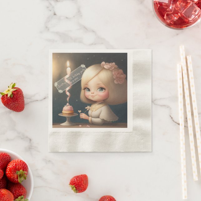 Serviette En Papier Bonne fille anniversaire 01 (En situation)