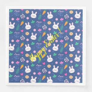 Serviette En Papier Bonne Personnaliser Pâques blanc amour lapin