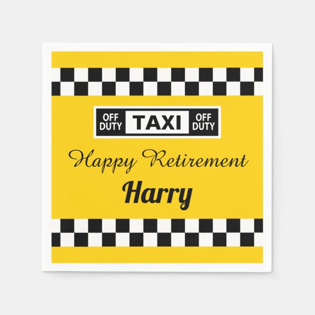 Serviette En Papier Bonne retraite Taxi conducteur hors service (Devant)