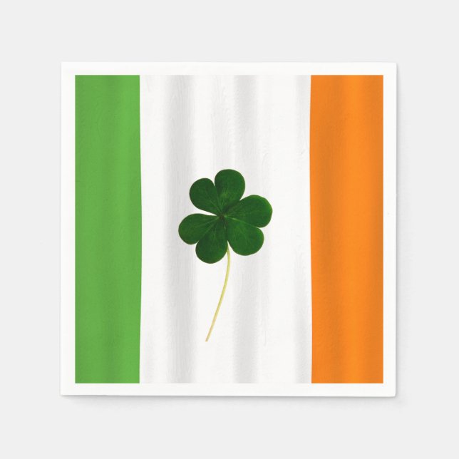 Serviette En Papier Bonne St. Patrick's Day Irlandais Drapeau Shamrock (Devant)