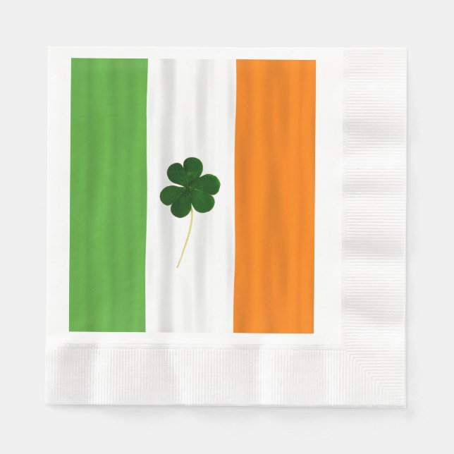 Serviette En Papier Bonne St. Patrick's Day Irlandais Drapeau Shamrock (Devant)