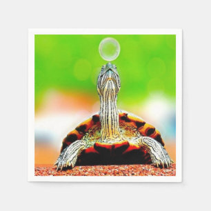 Serviette En Papier Bonne tortue avec bulle