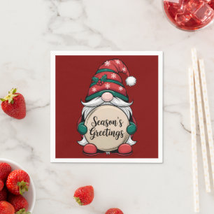 Serviette En Papier Bonnes Fêtes de Noël Gnome