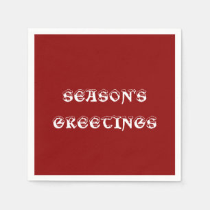 Serviette En Papier Bonnes Fêtes Papier rouge foncé Napkin