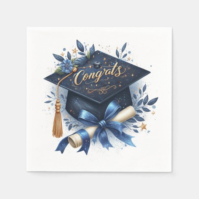 Serviette En Papier Bonnet de remise des diplômes et diplôme (Devant)