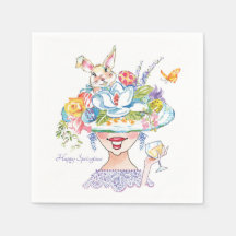 Bonnet Printemps de Pâques Bonnet Joli Lady Napkin