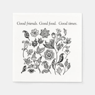 Serviette En Papier Bons amis. Bonne nourriture, bonnes serviettes de