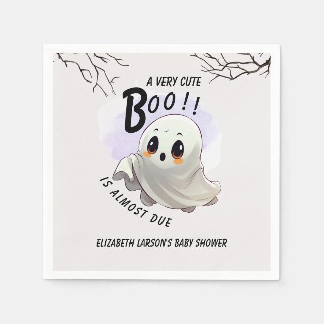Serviette En Papier Boo Baby shower Halloween thème Mignonne fête (Devant)