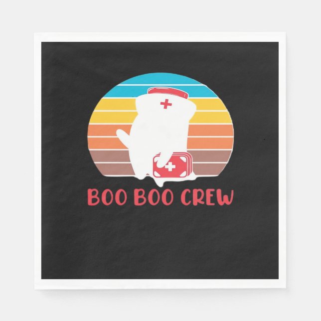 Serviette En Papier Boo Boo Crew Nurse Funny Ghost Halloween Classique (Devant)