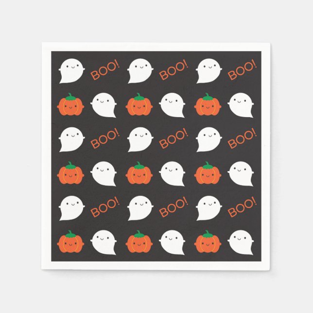 Serviette En Papier Boo ! C'est Halloween (Devant)