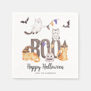 Serviette En Papier Boo Cute Happy Halloween Chats Fantômes Fête des e