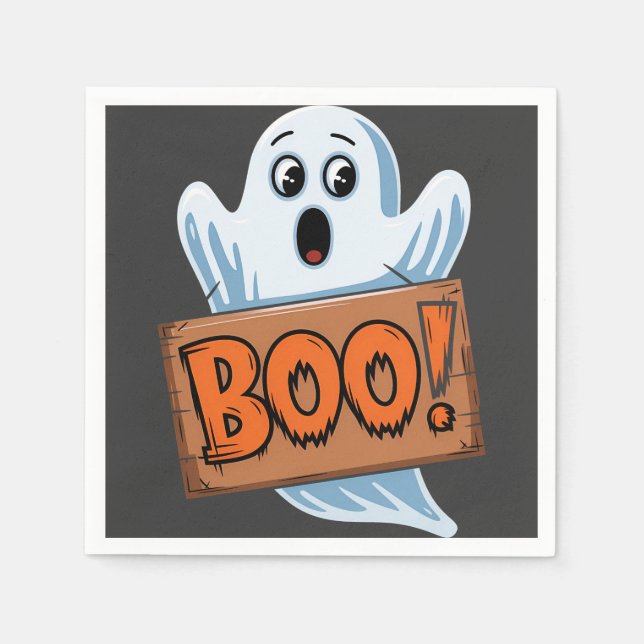 Serviette En Papier Boo Fantôme d'halloween (Devant)
