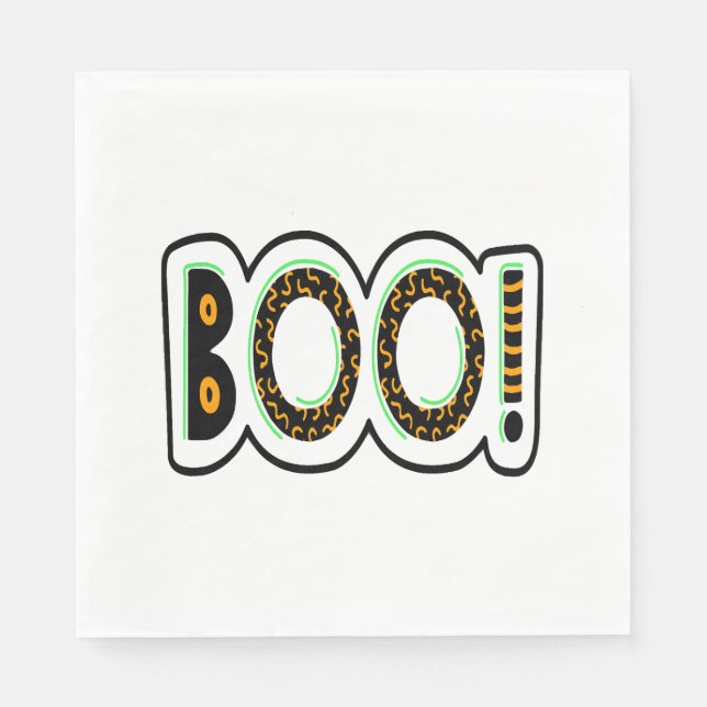 Serviette En Papier BOO Halloween (Devant)