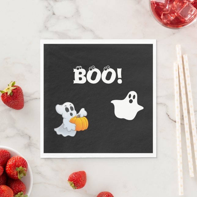 Serviette En Papier Boo Halloween (En situation)