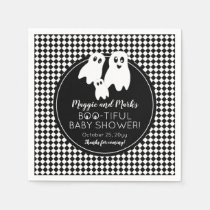 Serviette En Papier BOO - TIFUL Baby shower BW Halloween Merci