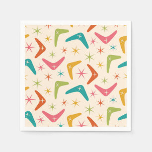Serviette En Papier Boomerang milieu du siècle avec explosions stellai